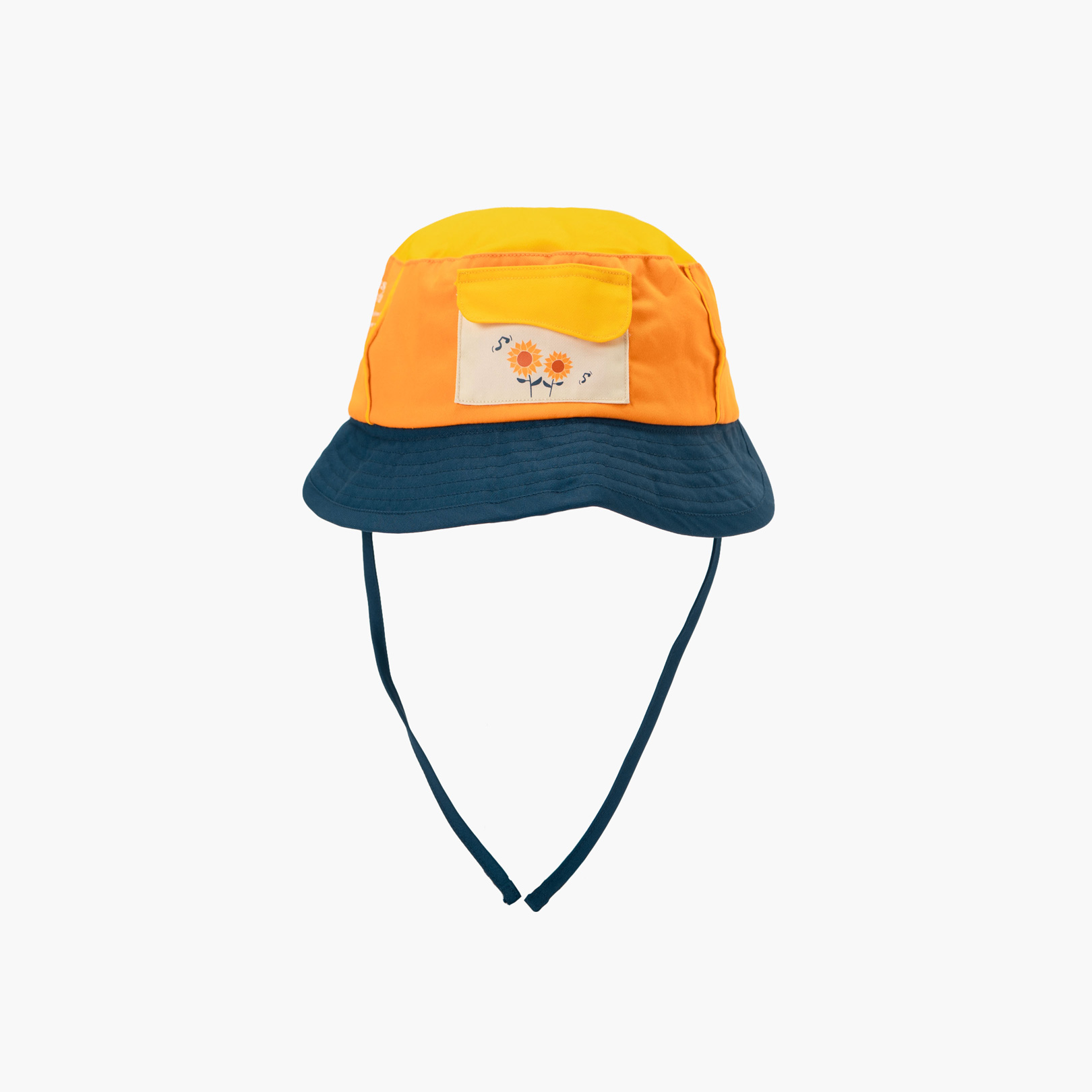 Sunset di Kebun x Artch: Flowy Bucket Hat - Navy Orange